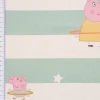 Dekostoff Baumwollstoff Halbpanama Digitaldruck Lizenz Peppa Pig Hula Hoop weiß mint 1,40m Breite