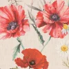 Dekostoff Baumwollstoff Halbpanama Poppy Mohnblumen Kamille Getreide beige rot 1,40m Breite