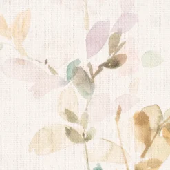 Dekostoff Baumwollstoff Halbpanama Aziza1 Aquarell Blätterzweige Blüten pastell 1,40m Breite
