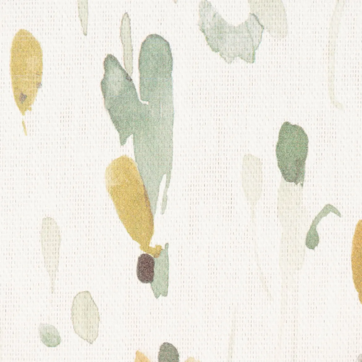 Dekostoff Baumwollstoff Halbpanama Aziza2 Aquarell Blumen Blätter ecru grün 1,40m Breite