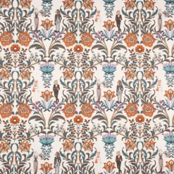 Dekostoff Baumwollstoff Halbpanama Digitaldruck Blumen Ornamente Tiere weiß bunt 1,40m Breite