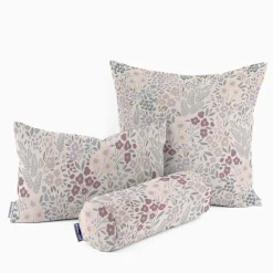 Dekostoff Baumwollstoff Halbpanama Digitaldruck Allover Blumenwiese weiß lila 1,40m Breite