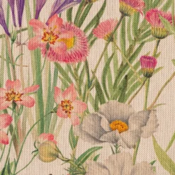 Dekostoff Baumwollstoff Halbpanama Leinenlook Wildflower Sunny Field Wiesenblumen natur bunt 1,40m Breite