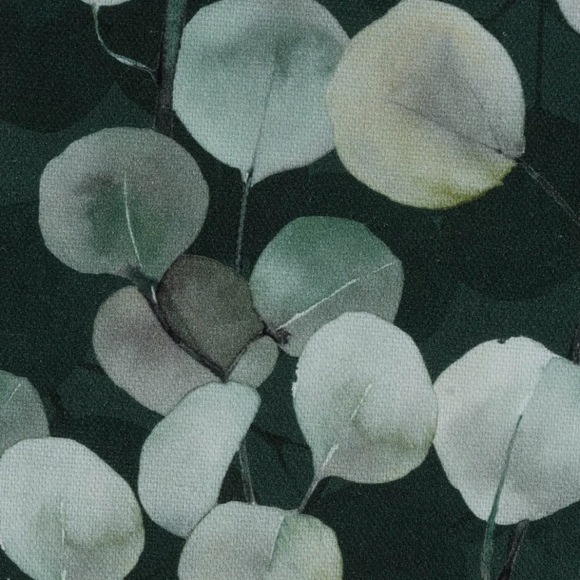 Dekostoff Baumwollstoff Halbpanama Digitaldruck Eucalyptus Boho Leaf Eukalyptus Blätter grün 1,40m Breite