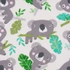 Dekostoff Baumwollstoff Koala Eukalyptus weiß grau grün 1,60m Breite