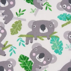 Dekostoff Baumwollstoff Koala Eukalyptus weiß grau grün 1,60m Breite