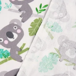 Dekostoff Baumwollstoff Koala Eukalyptus weiß grau grün 1,60m Breite