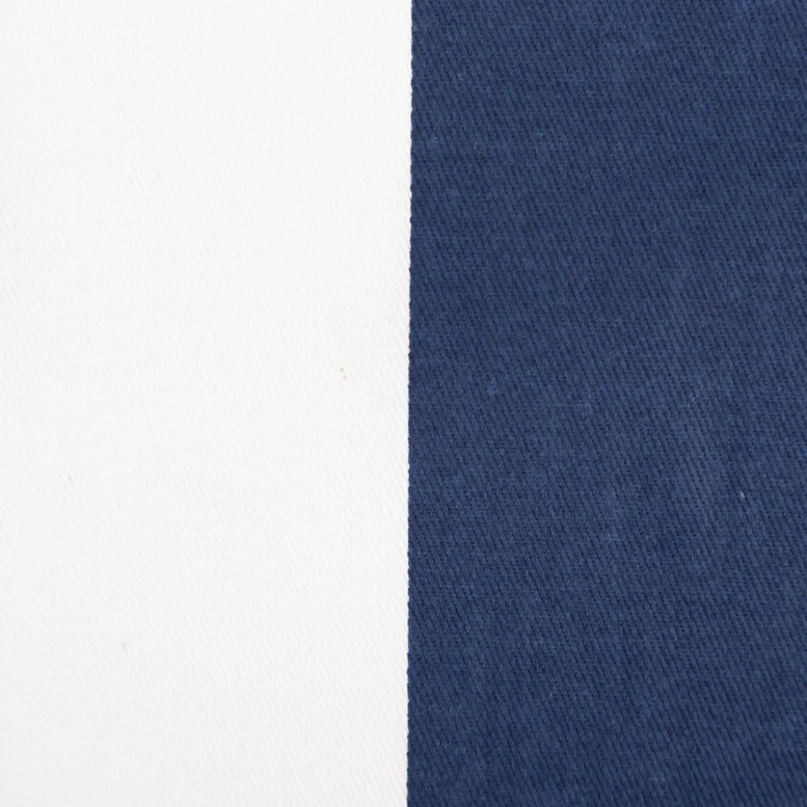 Dekostoff Baumwollstoff Köperbindung Blockstreifen blau weiß 1,6m Breite