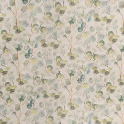 Dekostoff Baumwollstoff Leinenlook Digitaldruck Eucalyptus Boho Leaf Eukalyptus Blätter natur grün 1,40m Breite