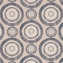 Dekostoff Baumwollstoff Mandala Kreise Punkte Striche natur nachtblau cremeweiß 2,8m Breite