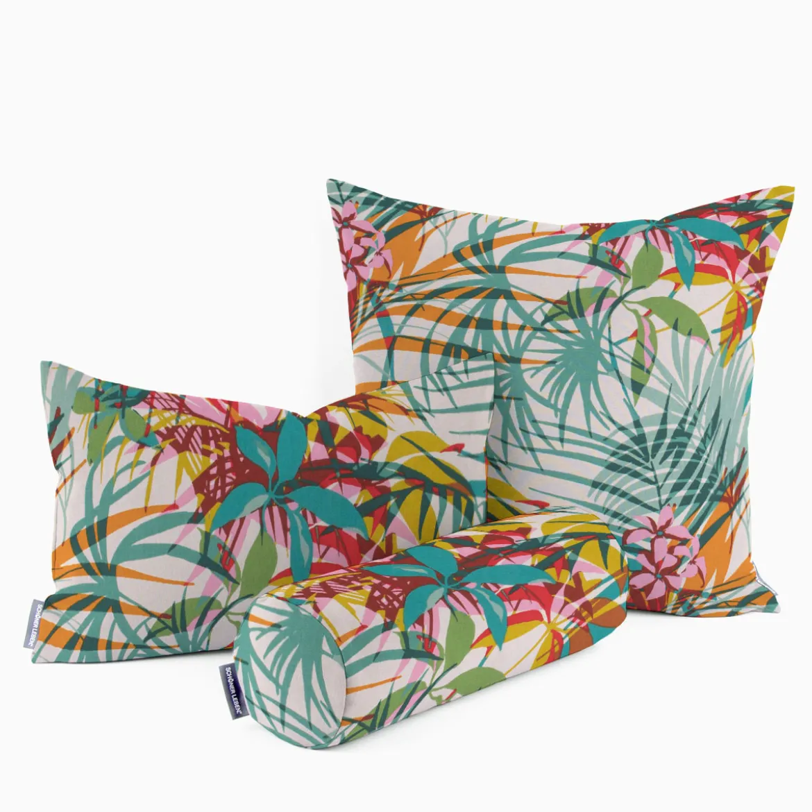 Dekostoff Baumwollstoff Poerani Exotik Blätter Blumen bunt 160cm Breite