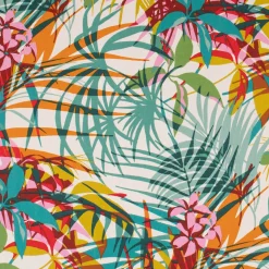 Dekostoff Baumwollstoff Poerani Exotik Blätter Blumen bunt 160cm Breite