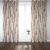 Dekostoff Baumwollstoff Ranken Blätter Aquarell beige terrakotta grün rot 1,37m Breite