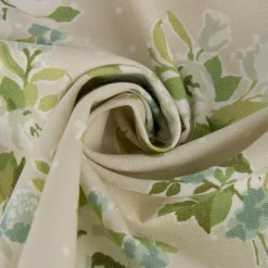 Dekostoff Baumwollstoff Rosen Punkte beige grün weiß 1,38m Breite