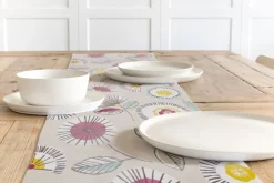 Dekostoff Baumwollstoff Sundance Blumen beige ocker beere aqua 1,4m Breite