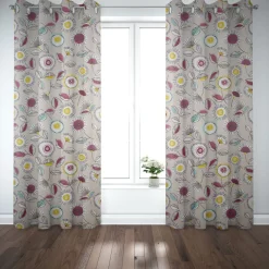 Dekostoff Baumwollstoff Sundance Blumen beige ocker beere aqua 1,4m Breite