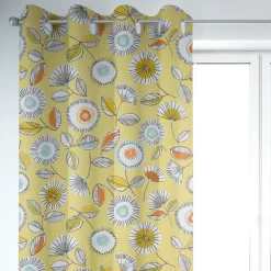 Dekostoff Baumwollstoff Sundance Blumen hellgrün braun orange aqua 1,4m Breite