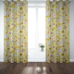 Dekostoff Baumwollstoff Sundance Blumen hellgrün braun orange aqua 1,4m Breite
