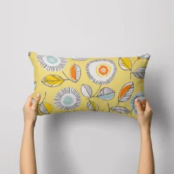 Dekostoff Baumwollstoff Sundance Blumen hellgrün braun orange aqua 1,4m Breite