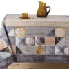 Dekostoff Baumwollstoff Tischdeckenstoff mit beidseitiger Bordüre grafisch beige braun 1,60m Breite