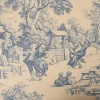 Dekostoff Baumwollstoff Toile de Jouy Festin Halbpanama natur blau 1,4m Breite