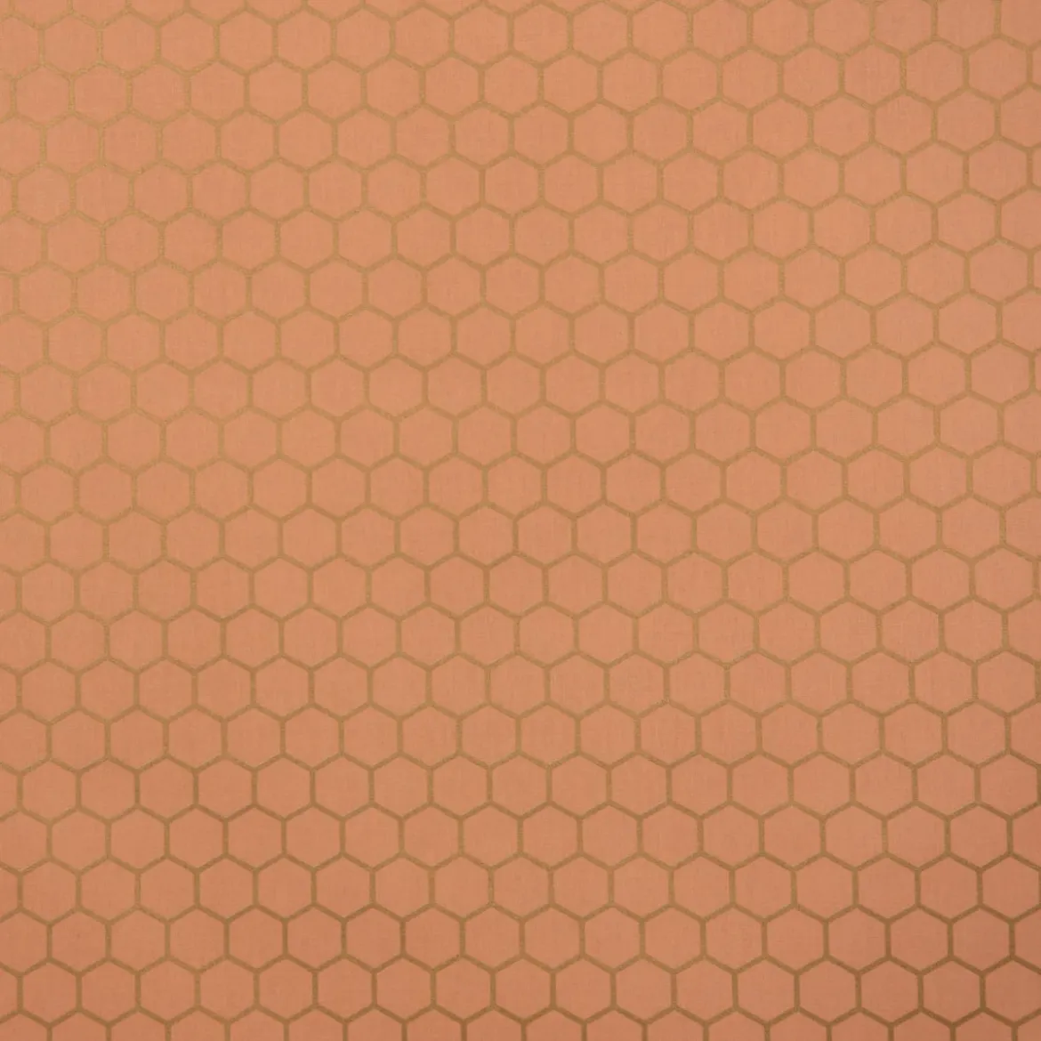 Dekostoff Baumwollstoff Waben Sechseck apricot gold metallic 1,40m Breite