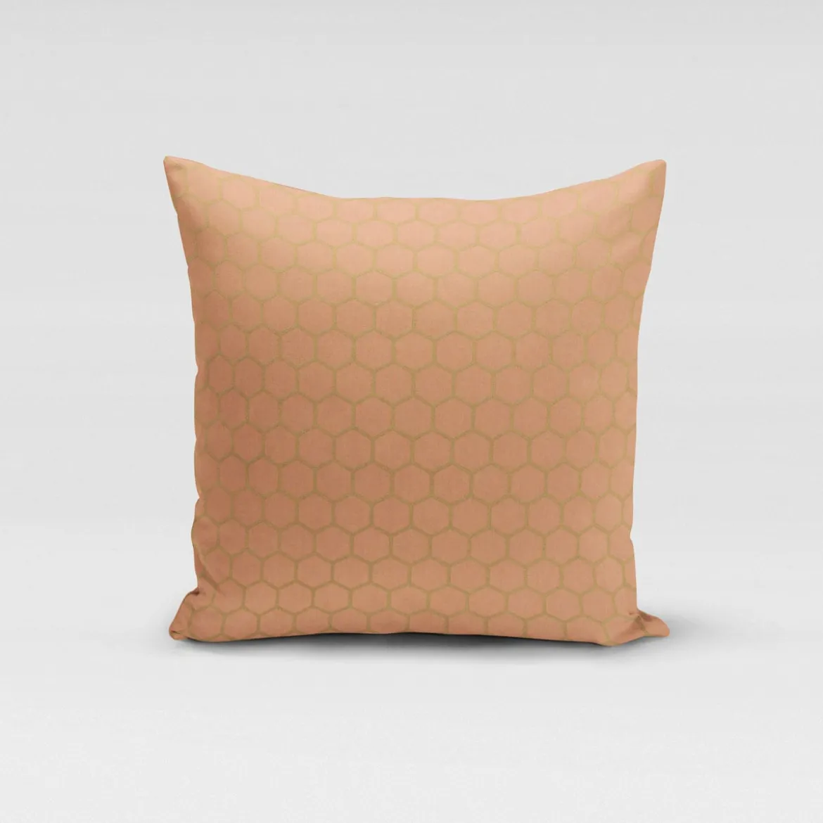 Dekostoff Baumwollstoff Waben Sechseck apricot gold metallic 1,40m Breite