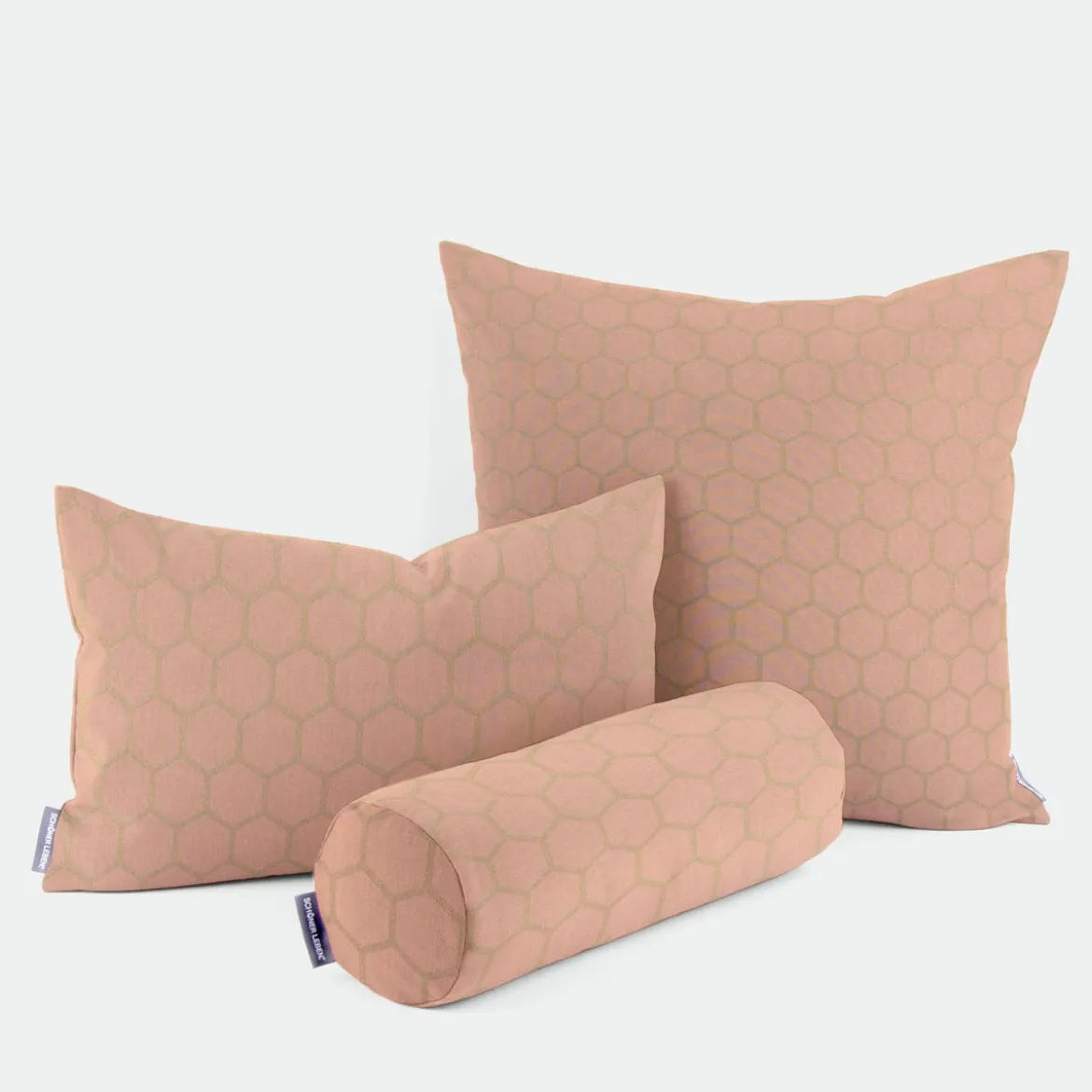 Dekostoff Baumwollstoff Waben Sechseck apricot gold metallic 1,40m Breite