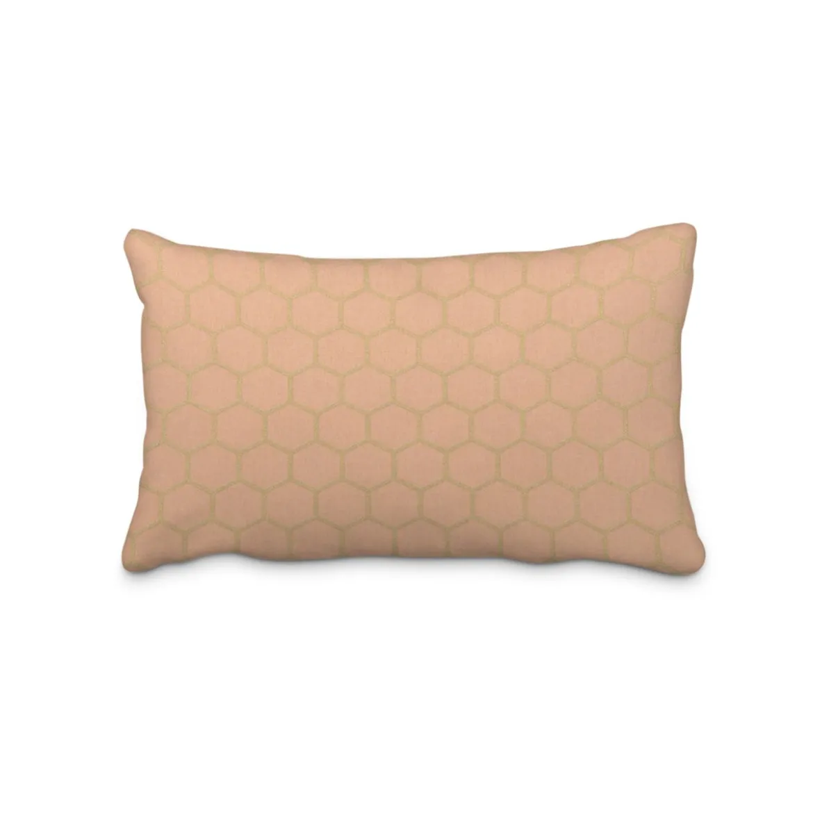 Dekostoff Baumwollstoff Waben Sechseck apricot gold metallic 1,40m Breite