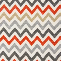 Dekostoff Baumwollstoff ZAG ZIG Zickzack Linien Chevron creme orange grau beige 1,38m Breite