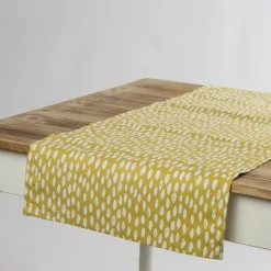 Dekostoff Bayside Honeydew ocker gelb weiß 137cm