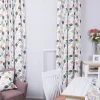Dekostoff Blätter weiß petrol rosa 137cm