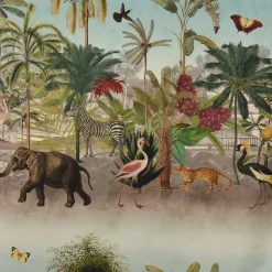 Dekostoff Digitaldruck Halbpanama Panel Tropical Safari Dschungel 1Stk 1,36x1,28m