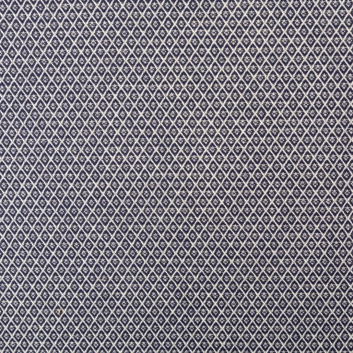 Dekostoff Dobby Diamond Mini Rauten Navy Blue dunkelblau ecru 1,40m Breite