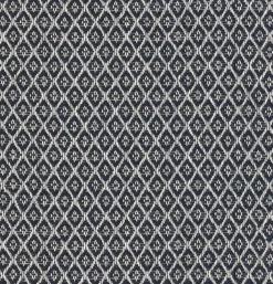 Dekostoff Dobby Diamond Mini Rauten Navy Blue dunkelblau ecru 1,40m Breite