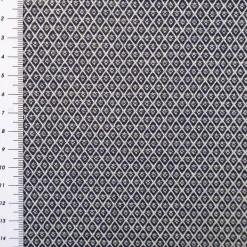 Dekostoff Dobby Diamond Mini Rauten Navy Blue dunkelblau ecru 1,40m Breite