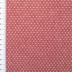 Dekostoff Dobby Diamond Mini Rauten Burgundy bordeaux ecru 1,40m Breite