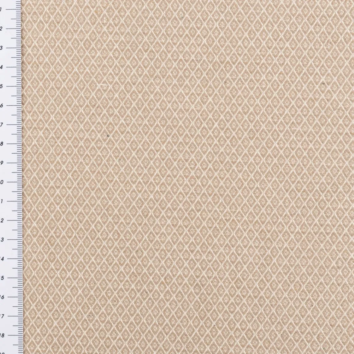 Dekostoff Dobby Diamond Mini Rauten linen beige ecru 1,40m Breite