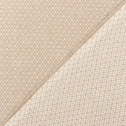 Dekostoff Dobby Diamond Mini Rauten linen beige ecru 1,40m Breite