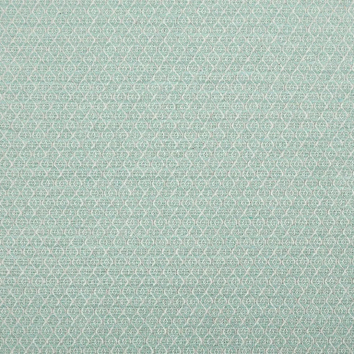 Dekostoff Dobby Diamond Mini Rauten mintgrün ecru 1,40m Breite