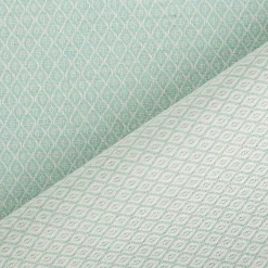 Dekostoff Dobby Diamond Mini Rauten mintgrün ecru 1,40m Breite
