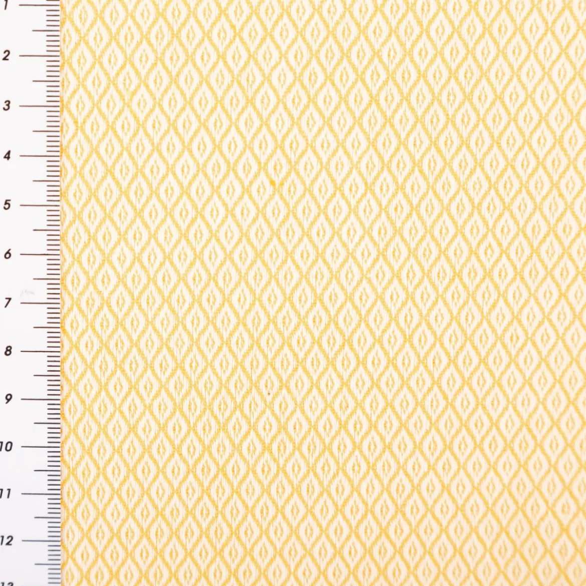 Dekostoff Dobby Diamond Mini Rauten Warm Yellow gelb ecru 1,40m Breite