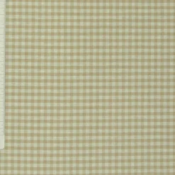 Dekostoff Dobby Landhausstoff Karostoff Meterware kariert beige weiß 1,40m breit