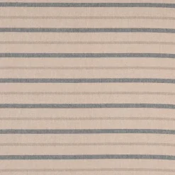 Dekostoff Dobby Leinenlook Riviera Stripe Small Streifen natur blau 1,40m Breite