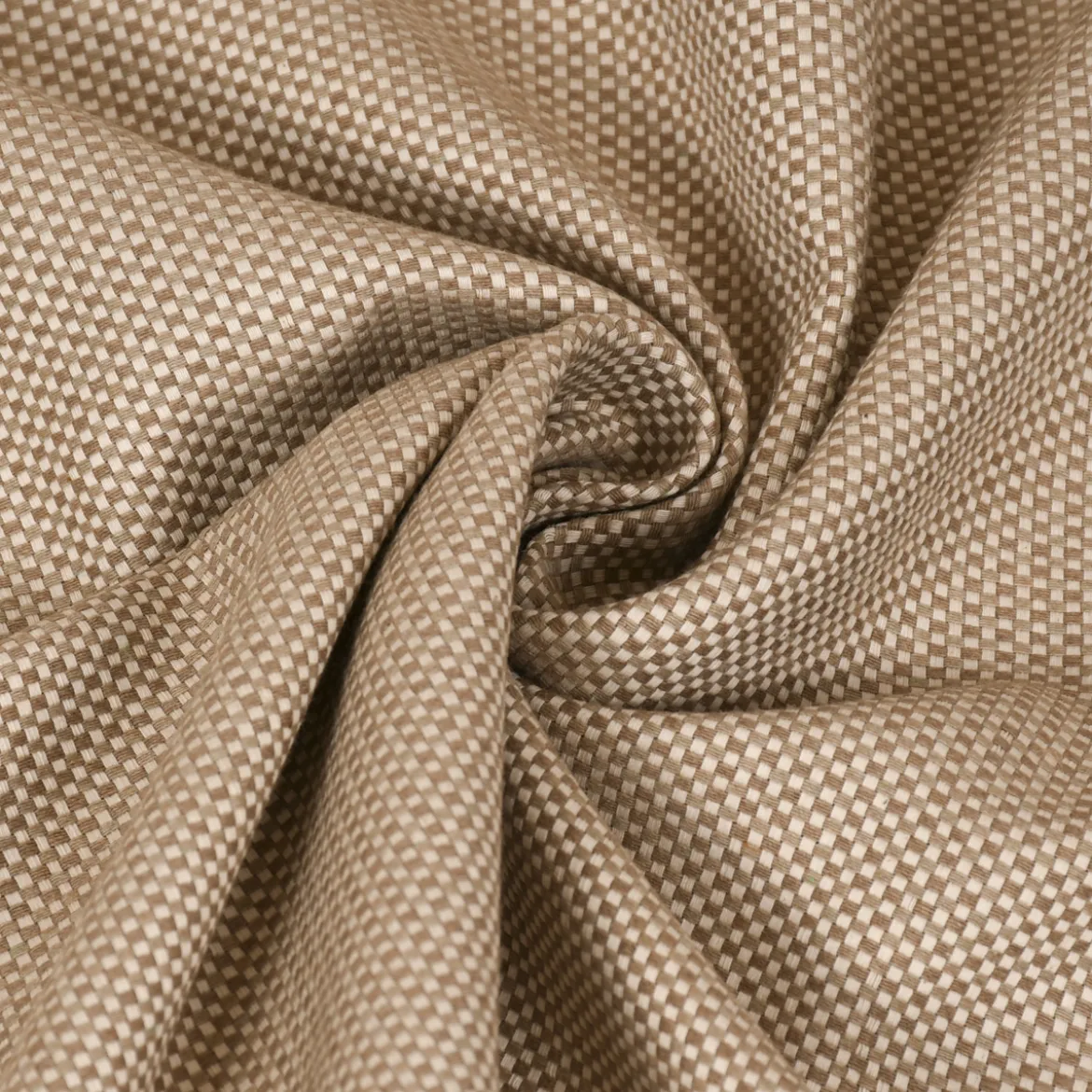 Dekostoff Dobby Panama Square Würfelstruktur uni beige 1,40m Breite