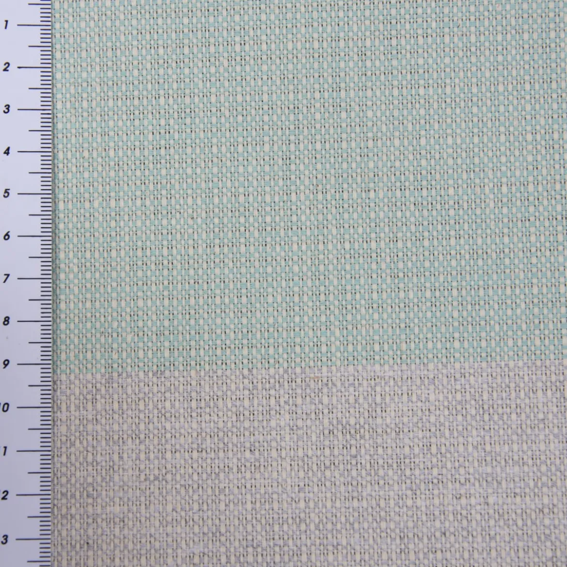 Dekostoff Dobby Streifen 9,5cm hellgrau grau mint petrol grün 1,40m Breite