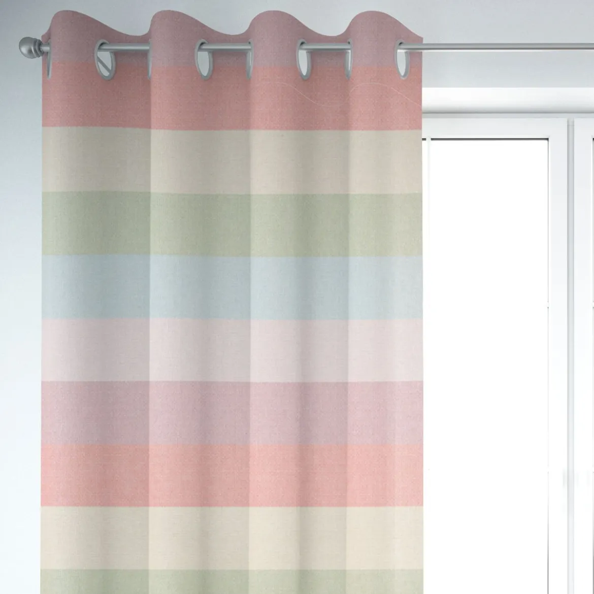 Dekostoff Dobby Streifen 9,5cm mint rosa beere rot gelb grün 1,40m Breite