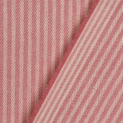 Dekostoff Dobby Streifen 3mm creme rosa 1,40m Breite