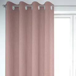 Dekostoff Dobby Streifen 3mm creme rosa 1,40m Breite