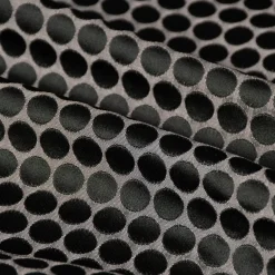 Dekostoff Double Face Jacquard Punkte schwarz silbergrau 1,50m Breite
